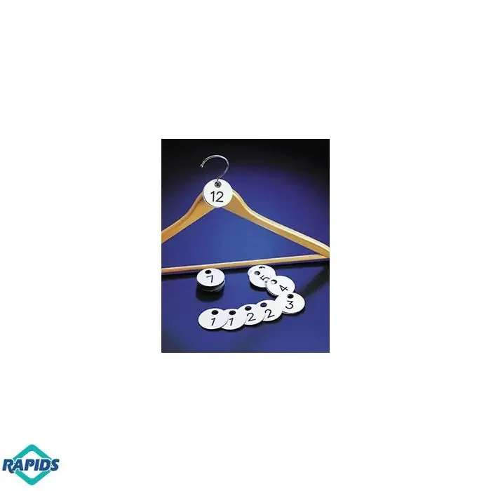 Round Plastic Coat Check Hanger Tags (Set)