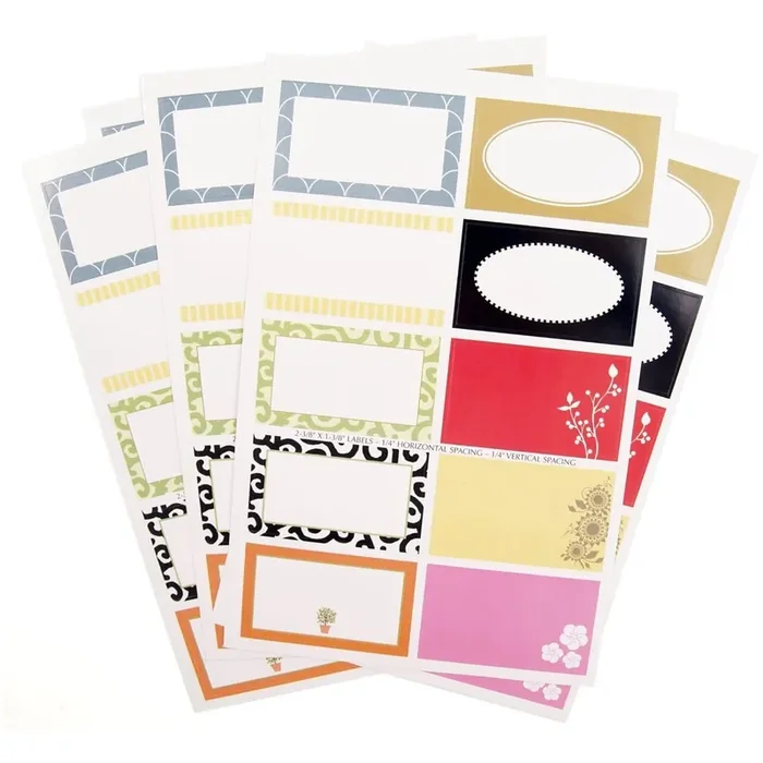 RSVP 50-Piece Rectangle Decorative Gift Label Set