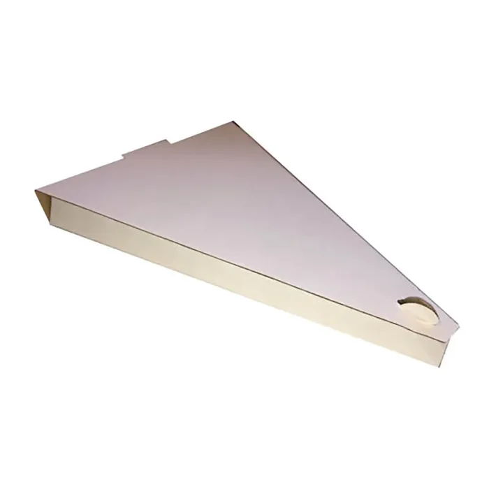 S. Walter Packaging WPSLCWKEP White/Kraft Pizza Slice Box – 50 / CS
