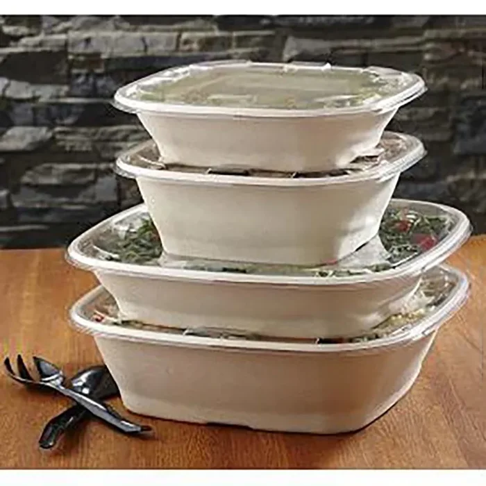 Sabert 512240F025 Clear PET Lid f/ 160/240 Ounce Square Bowl – 25 / CS
