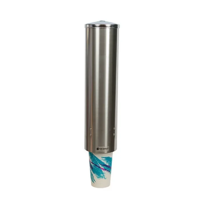 San Jamar® C3450SS Large Stainless Pull-Type Water Cup Dispenser
