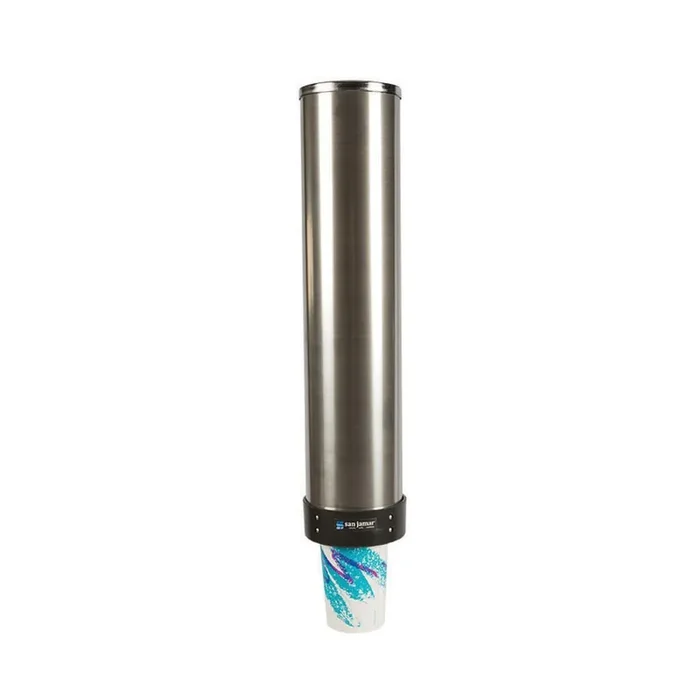 San Jamar® C3500P Stainless Pull-Type 32-46 Ounce Cup Dispenser