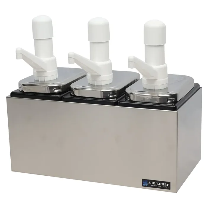 San Jamar® P9713 Condiment Pump Service Center with 3 Jars