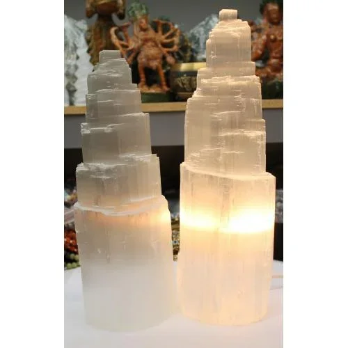 Selenite Lamp 15cm