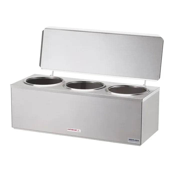 Server Products 92040 S/S Triple Cone Heated Dip With Hinged Lid