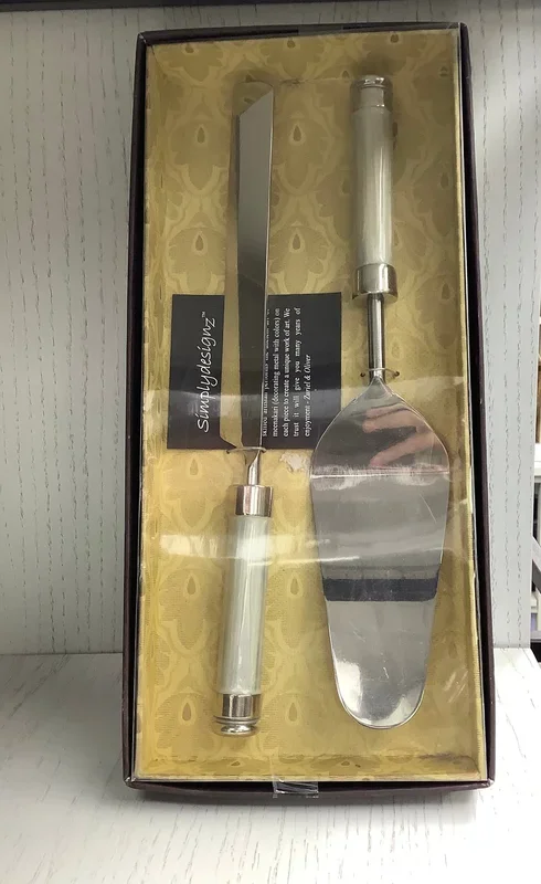 Simply Designs Spice Cake Server Set, Ivory
