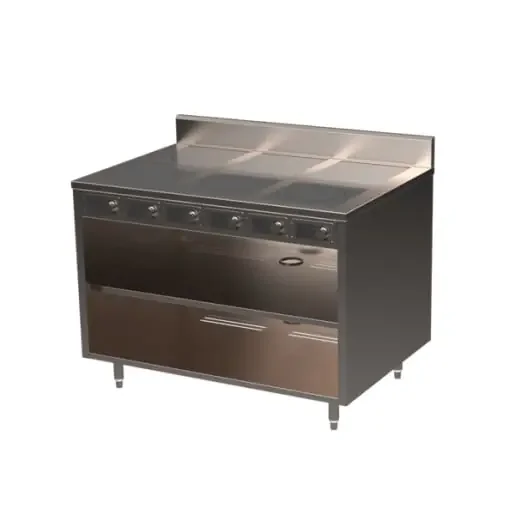 Spring USA BOH-2600-6 BOH Series 48″ 6-zone Flameless Cooking Slide-in Induction Range Cabinet, 2600W