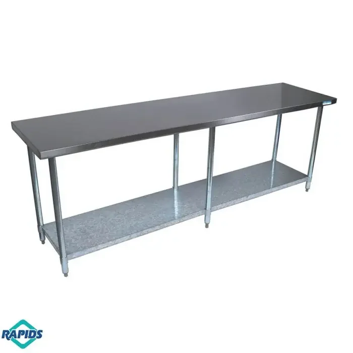 Stainless Steel Work Table 96″ x 24″ with Galvanized Leg & Undershelf