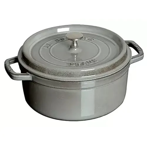 Staub 1101618 Gray Round 1.5 Quart Cocotte