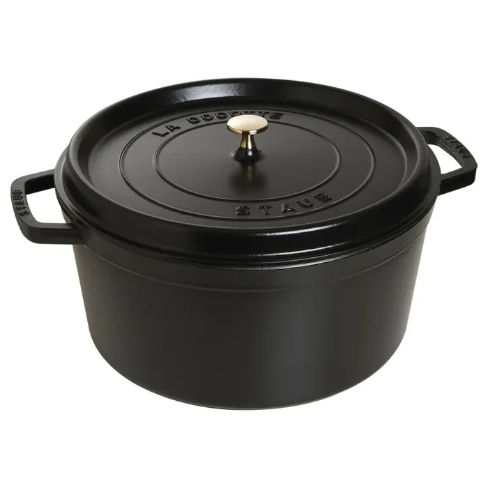 Staub 1103425 Black Cast Iron 13.25 Qt. Round Cocotte