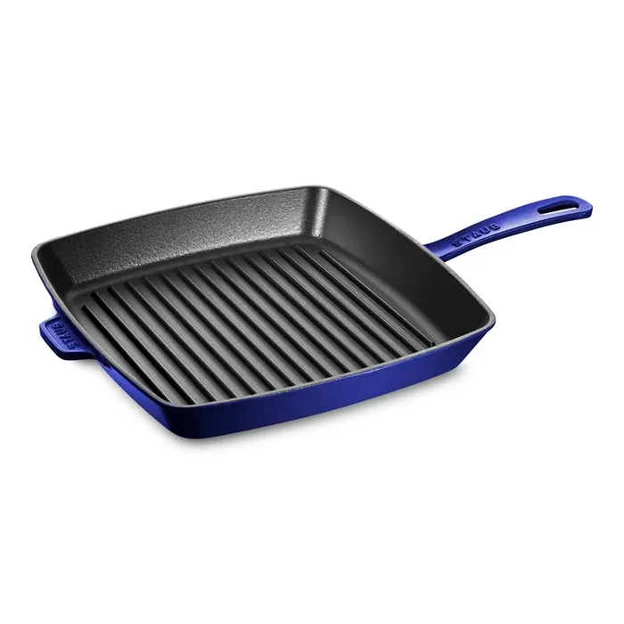 Staub 12″ Sapphire Blue Square Grill Pan