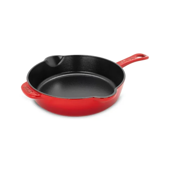 Staub 8.5″ Cherry Red Cast Iron Deep Traditional Skillet