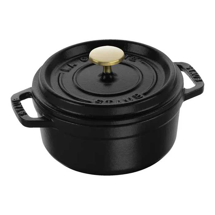 Staub Cast Iron 0.85 qt, Round, Dutch Oven, Black Matte