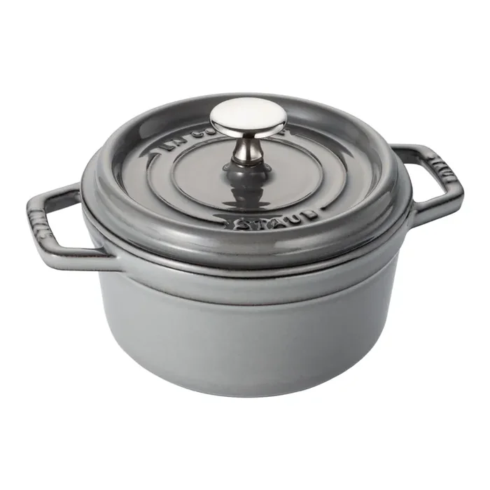 Staub Cast Iron 1.25 qt, Round, Dutch Oven, Graphite Grey