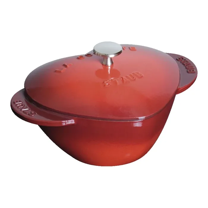 Staub Cast Iron 1.75 qt, Heart, Dutch Oven, Cherry