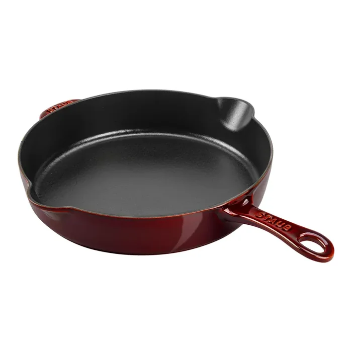 Staub Cast Iron 11-inch, Traditional Deep Skillet, Grenadine