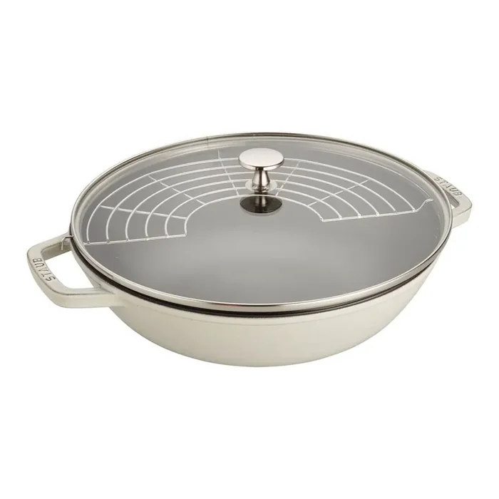Staub Cast Iron 12-inch, Perfect Pan, White Truffle