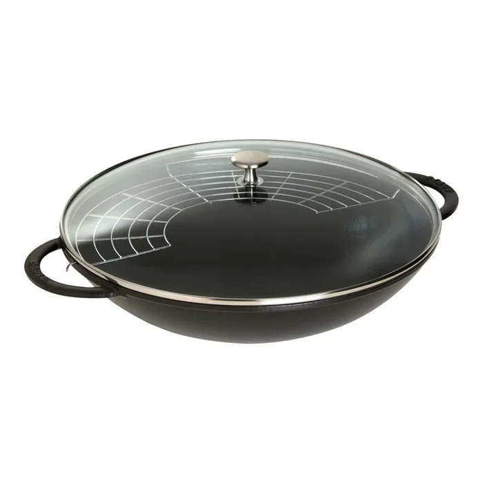Staub Cast Iron 14.5-inch, Wok, Black Matte