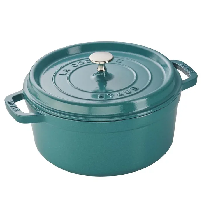 Staub Cast Iron 4-Quart Round Cocotte – Turquoise