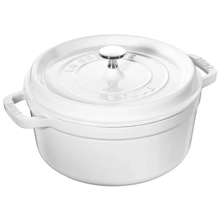 Staub Cast Iron 4-Quart Round Cocotte – White