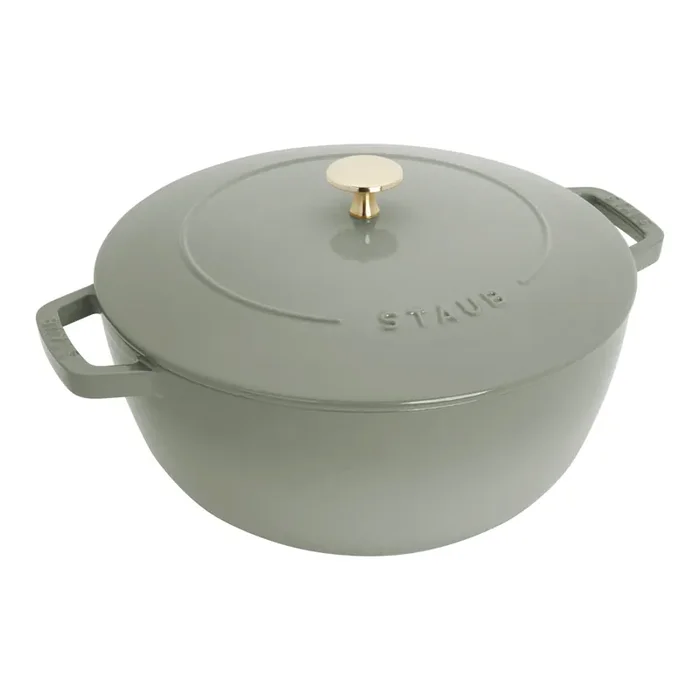 Staub Cast Iron 5.25 qt, Essential French Oven , eucalyptus