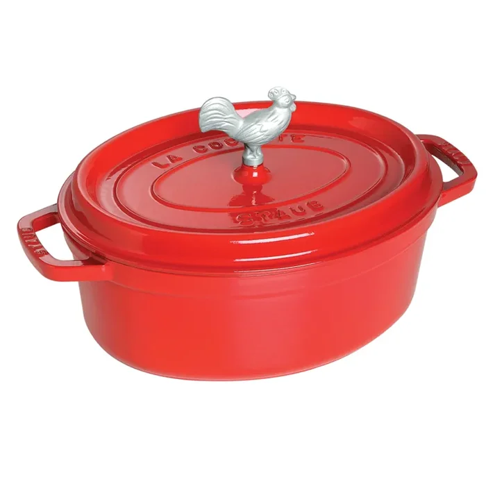 Staub Cast Iron 5.75- Quart Coq Au Vin Cocotte – Cherry