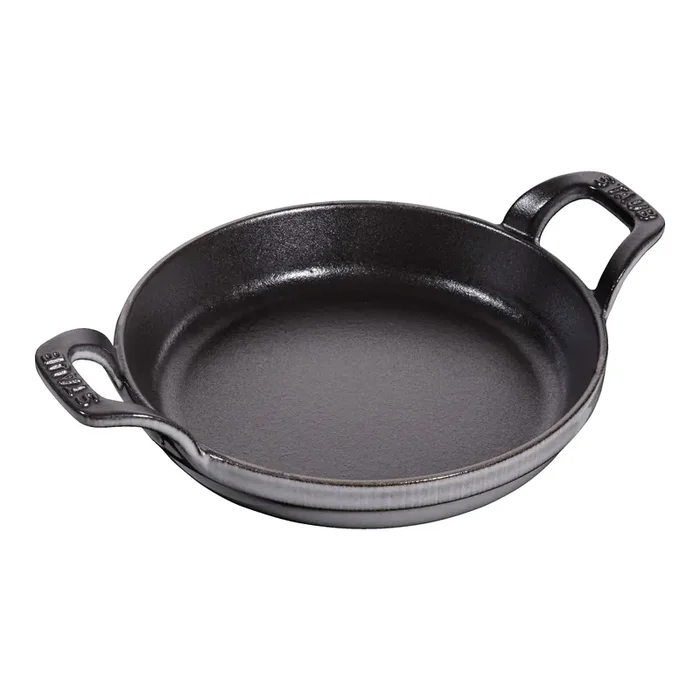 Staub Cast Iron 6-inch, Round, Gratin Baking Dish, Graphite Grey