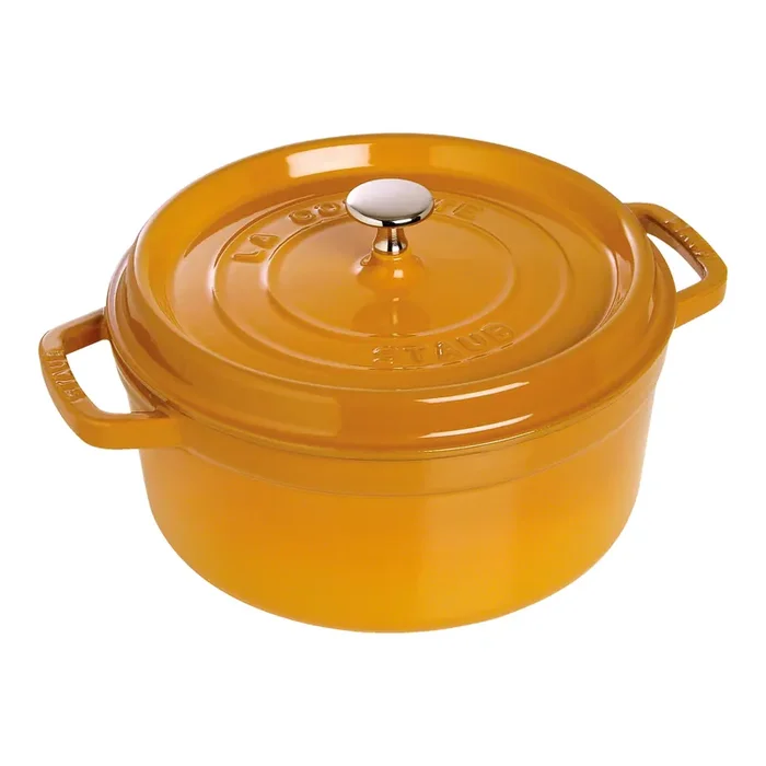 Staub Cast Iron 7 qt, Round, Dutch Oven, Saffron