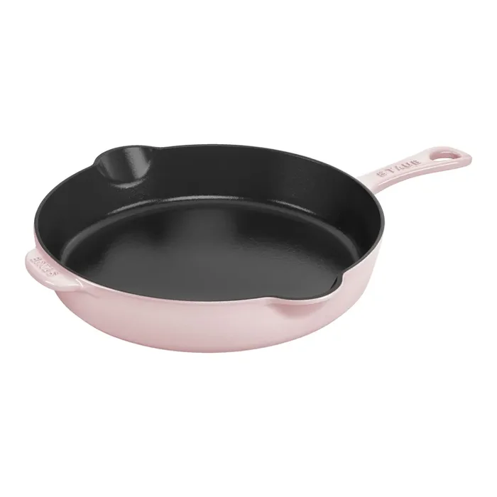 Staub Cast Iron 8.5-inch, Traditional Deep Skillet, Pink Peony