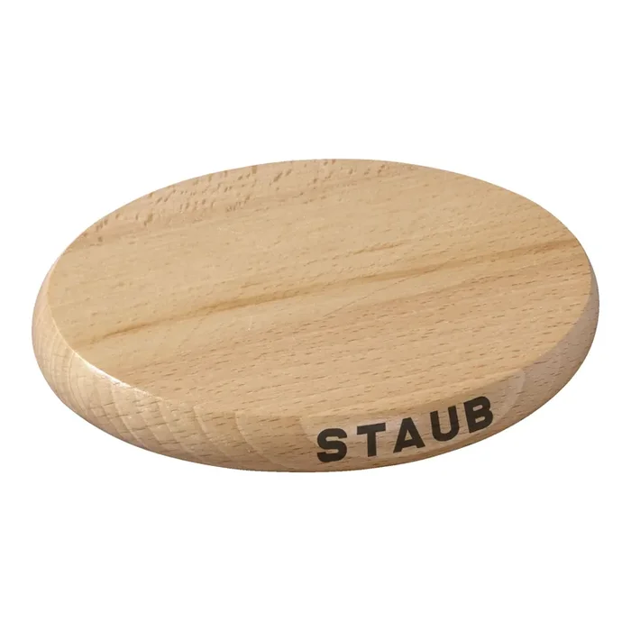 Staub Cast Iron – Accessories 6-inch, Oval, Magnetic Wood Trivet, Brown