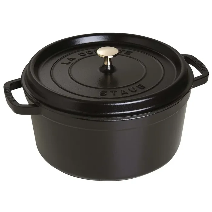 Staub Cast Iron 9-Quart Round Cocotte – Matte Black
