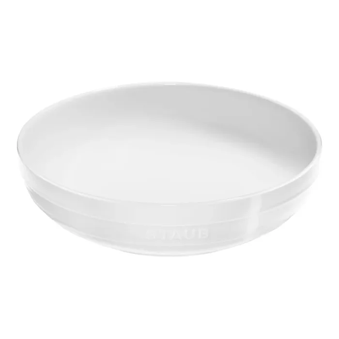 Staub Stoneware 11.5-inch, Shallow Serving Bowl, white