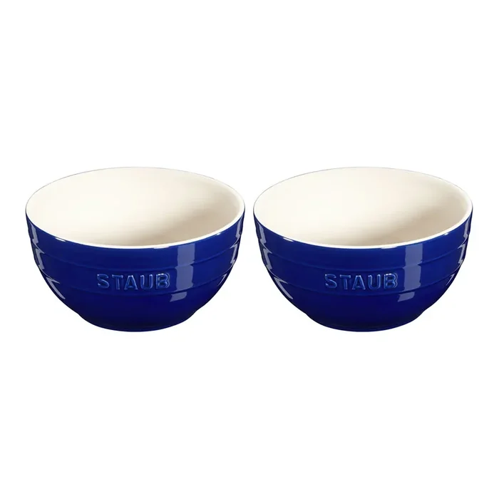 Staub Stoneware 6.5-inch / 2-pc, Large Universal Bowl Set, dark blue