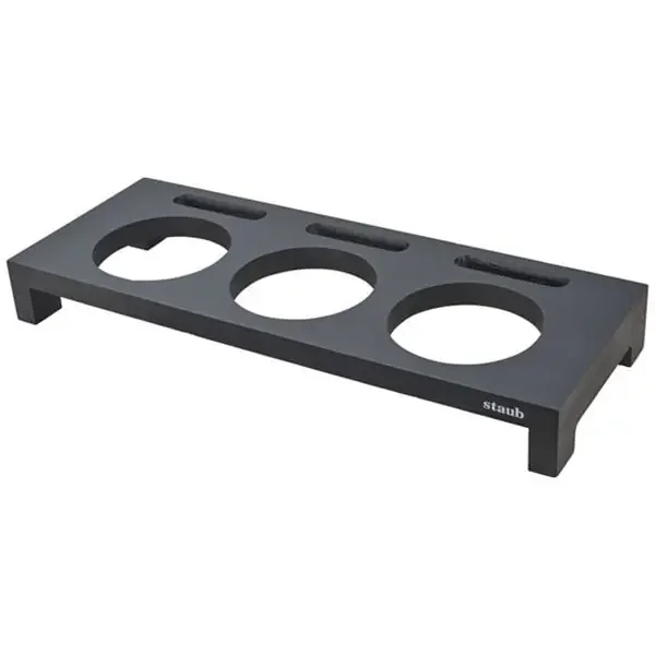 Staub USA 1190700 Black Wood 16-1/2 x 6-1/4″ Mini Cocotte Stand