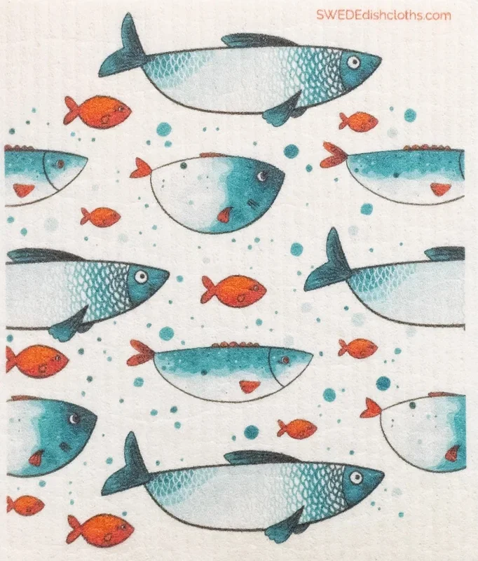 SWEDEdishcloth – Blue Fish School