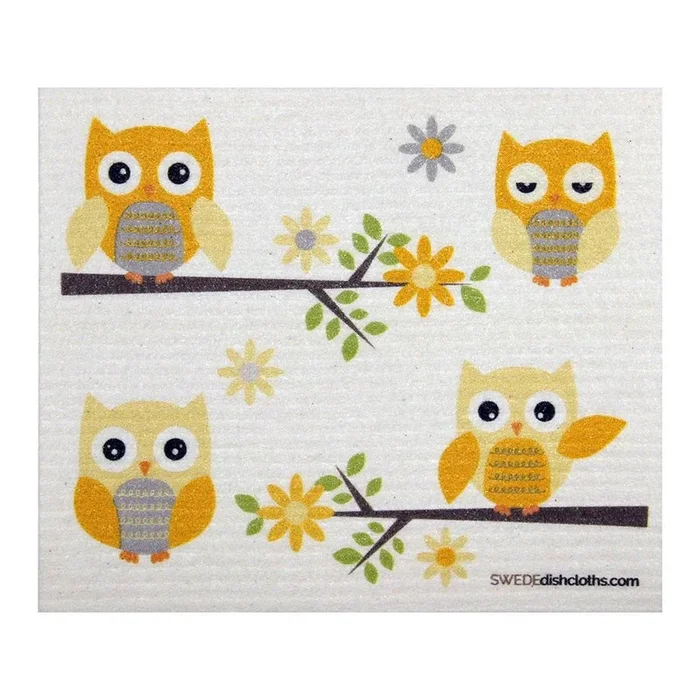 SWEDEdishcloth – Owls in Branches