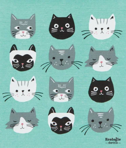 Swedish Dishcloth Cats Meow 10 x12″/Sponge Towel