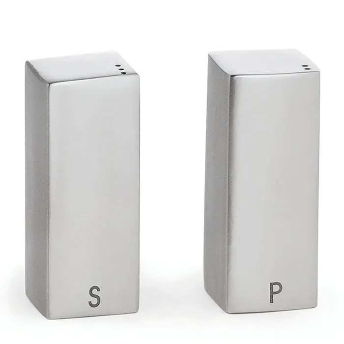 TableCraft 167 S/S 1-1/2 Oz. Square Salt And Pepper Shaker Set