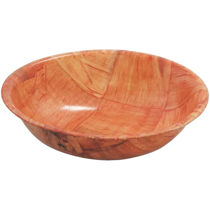 TableCraft 210 10″ Mahogany Round Woven Wood Bowl – Dozen