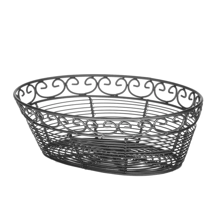 TableCraft BK27410 Mediterranean Collection Black 10 x 6.5 Oval Basket