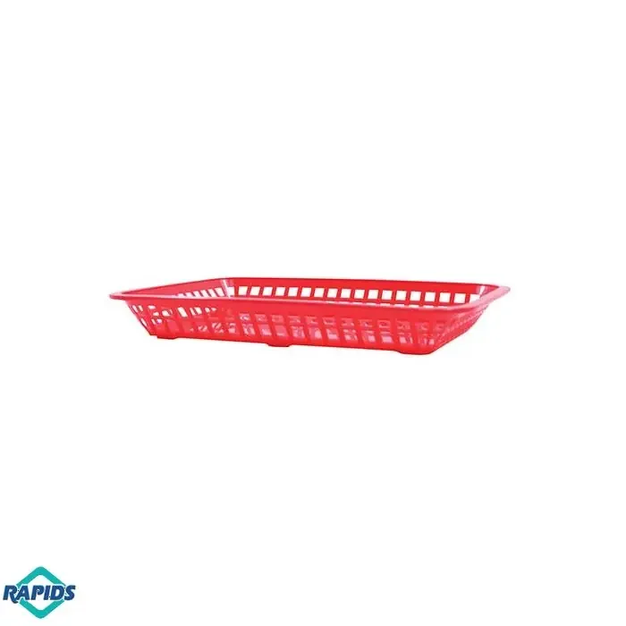 Tablecraft C1079R Rectangular Platter Food Baskets, Red, 1 Dozen