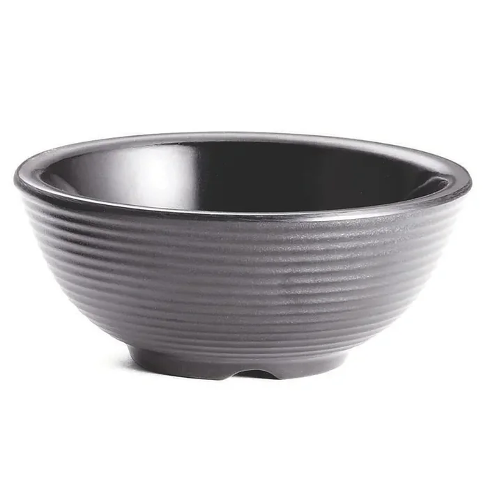 TableCraft RAM2RBK Black Melamine 2 Oz. Ribbed Ramekin – 12 / CS