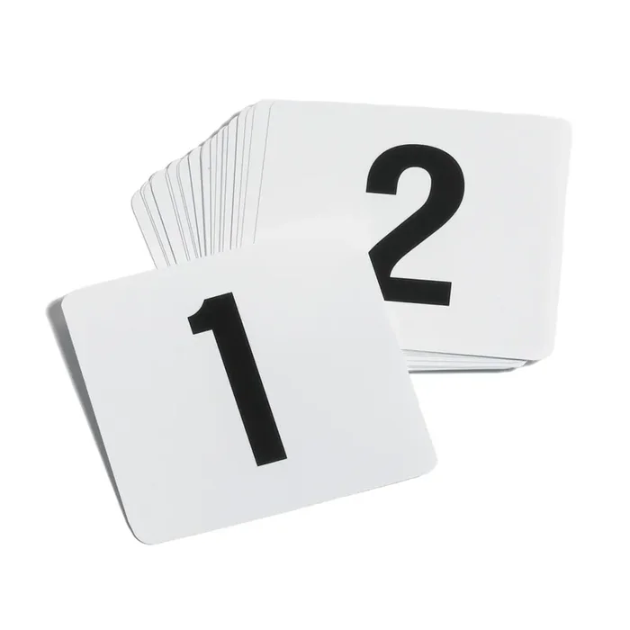TableCraft TN100 White Plastic 1-100 Card Number Set – 100 / ST