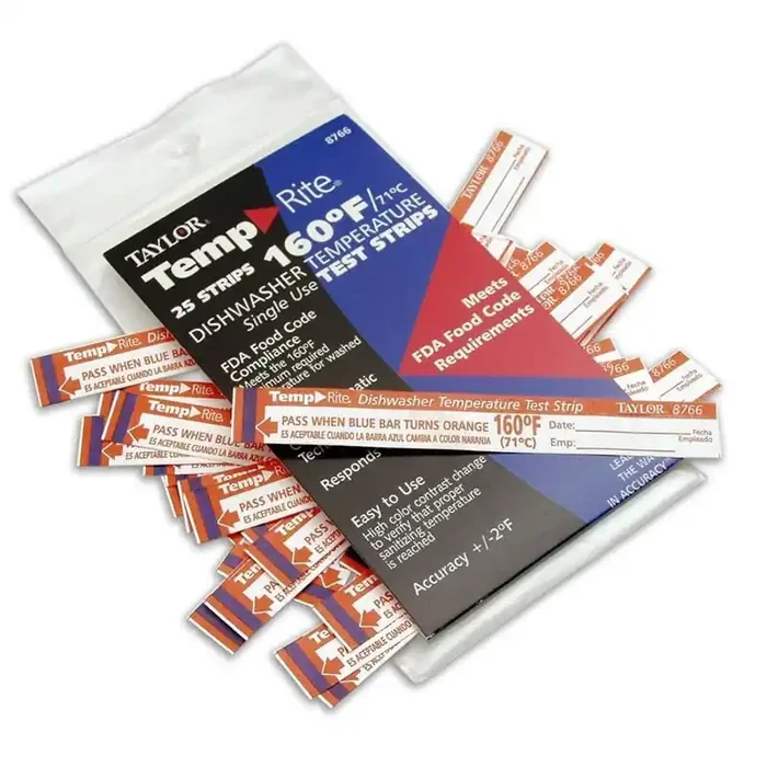 Taylor Precision 8766 TempRite® Dishwasher Temp Strip – 25 / PK