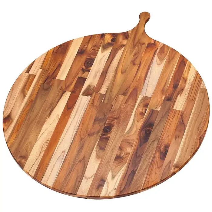 Teakhaus Cutting Board – Large Round Serving Board With Handle