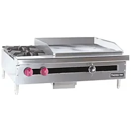 Therma-Tek TC48-4-24TG-NG 48″ Four Burner & 24″ Thermostatic Griddle – Natural Gas 180,000 BTU