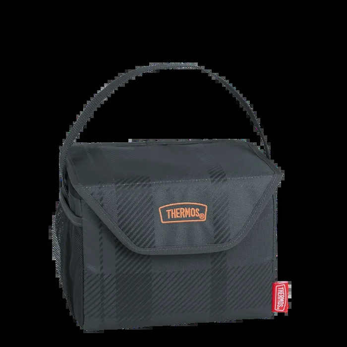 Thermos Charcoal Plaid 6-Can Insulated Cooler