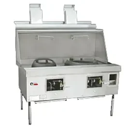 Town Food MF-2-STD-LP 60″ MasterRange 2 Chamber Liquid Propane Gas Wok Range w/ Flue Risers