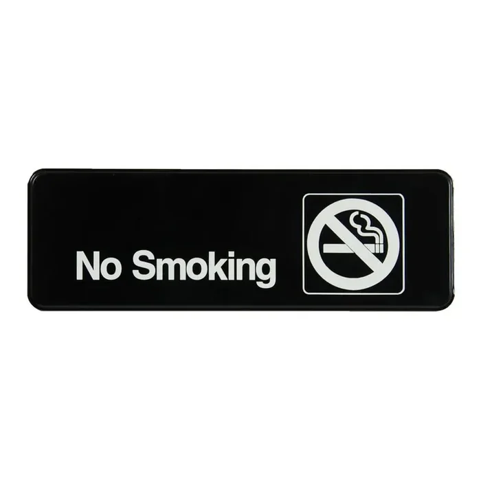 Traex® 4513 Black “NO SMOKING” Sign / White Letters
