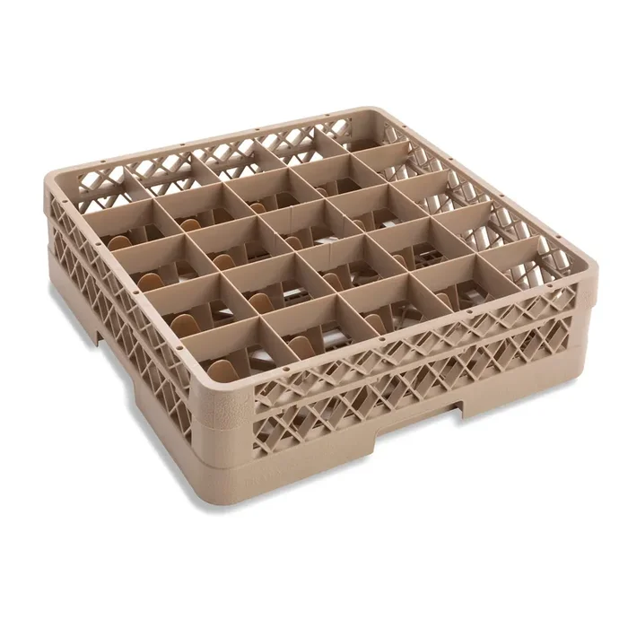 Traex® TR6B Beige 25 Compartment Glass Rack with 1 Extender